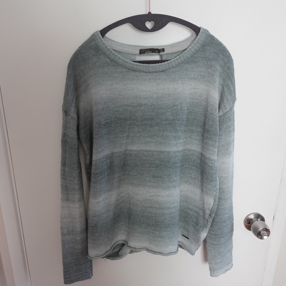 Prana Nightingale Ombré Stripe Cross Back Sweater XL Casual Wool Blend - Picture 2 of 12